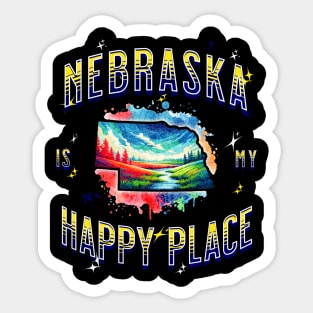 Nebraska is my Happy Place Sticker